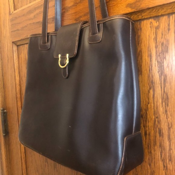 Vintage Liz Claiborne Lush Brown Leather Classic Shoulder Bag / Satchel - Picture 2 of 16